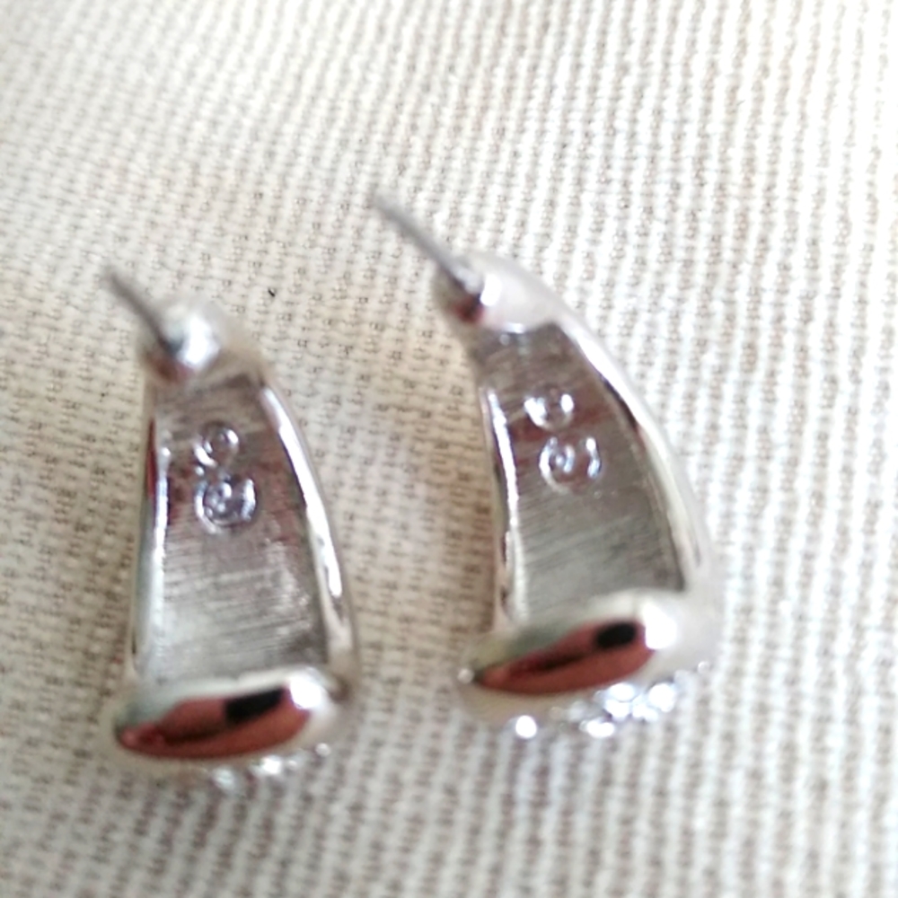 SWAROVSKI HUGGIE HOOP EARRINGS - Picture 3 of 6